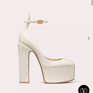 VALENTINO GARAVANI TAN-GO PLATFORM PUMP IN PATENT LEATHER 155 MM
